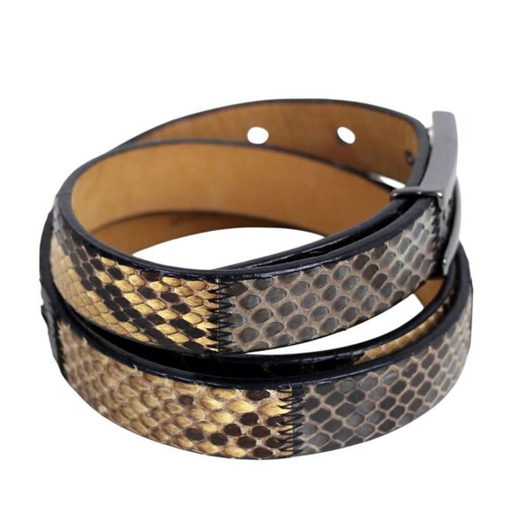 The Worth Collection BLACK GRAY GENUINE PYTHON 3/4\